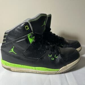 2013 Nike Air Jordan SC-1 Black/Neon Green Youth Shoes Size 3Y